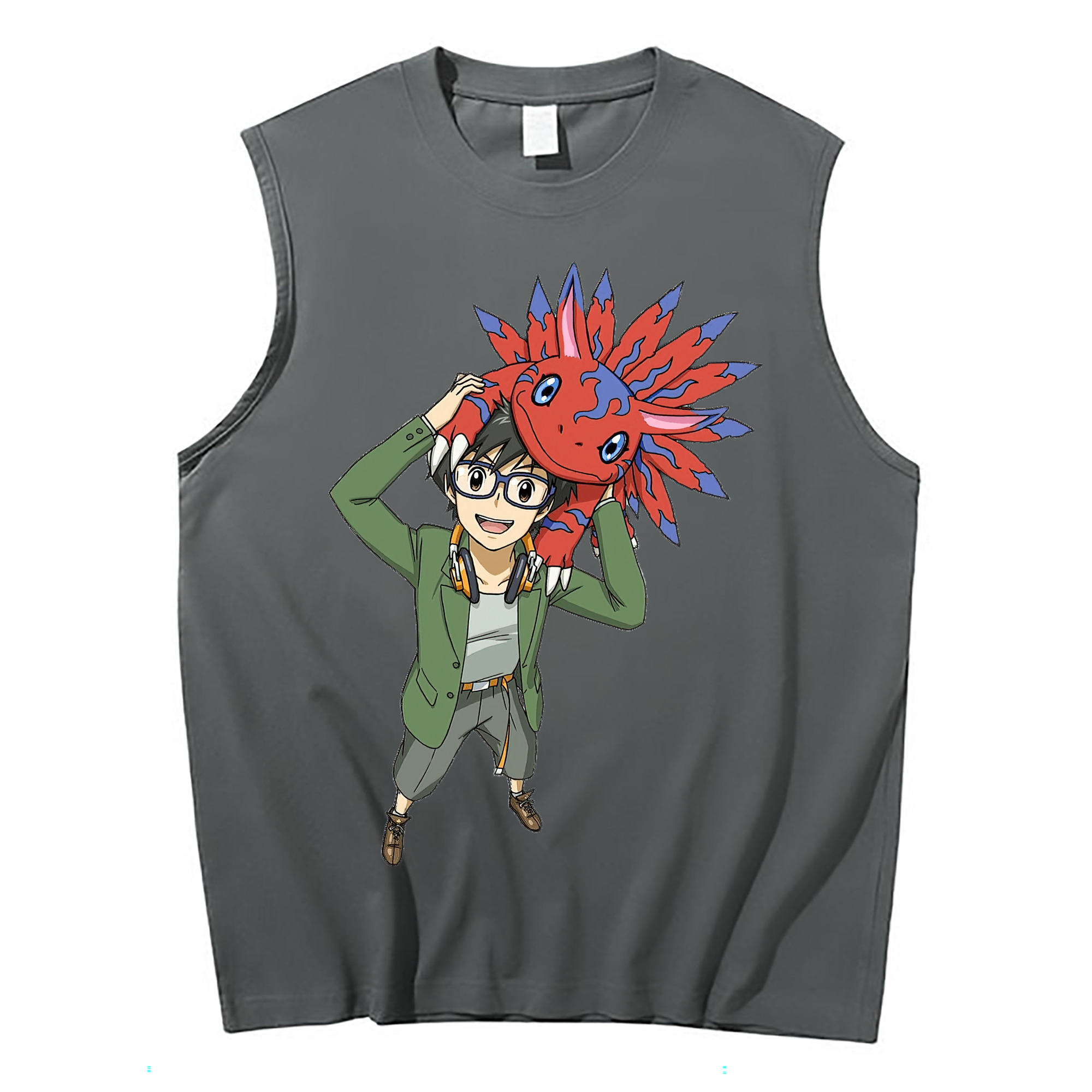 （画像用） Digimon デジタルモンスター/デジモン コットン100％タンクトップ（フロントプリント）